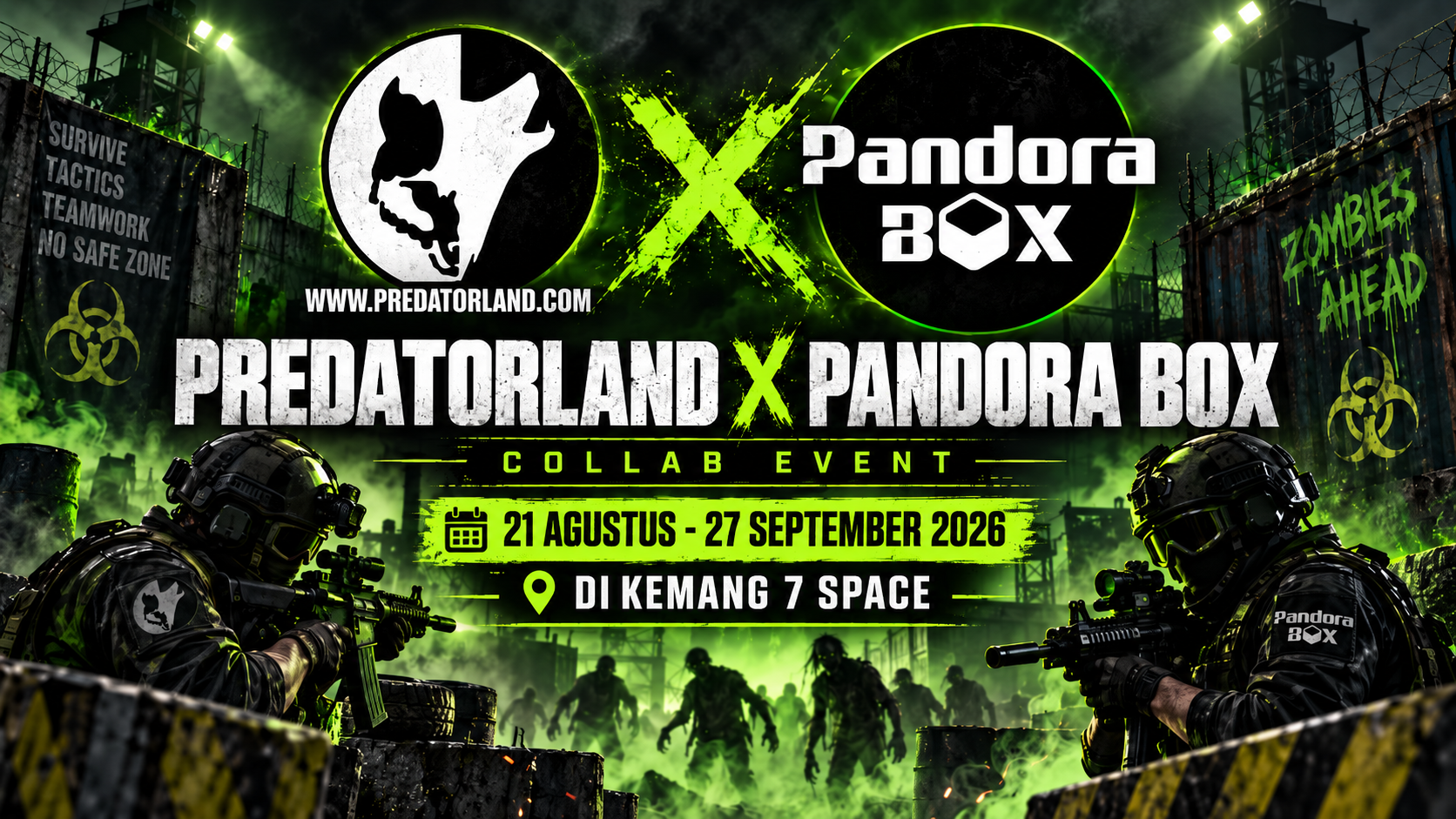 Flyer Predatorland x Pandora Box Collab Event